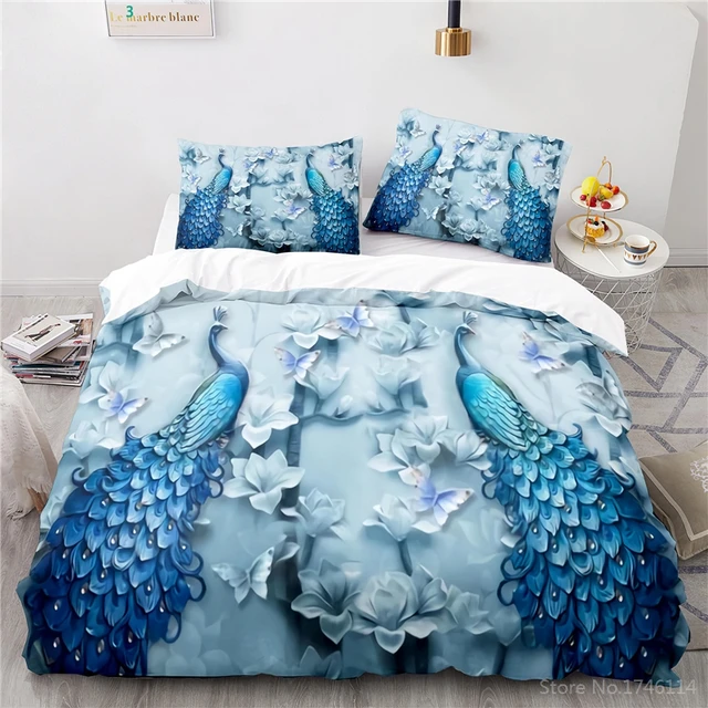 Elegant Peacock 3D Print Bedding Set 