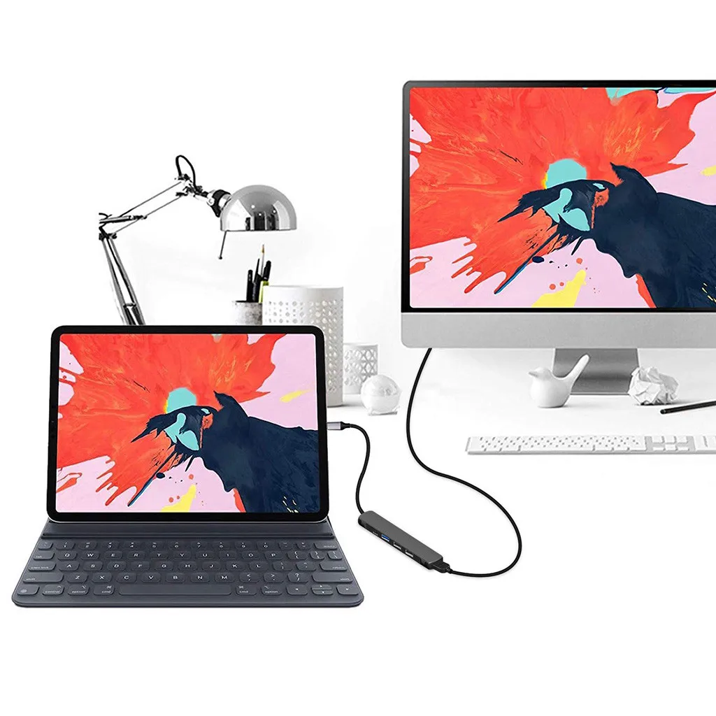 USB C концентратор 5 в 1 usb type C к HDMI USB 3,0 2,0 адаптер концентратор с зарядка PD порт для порта ablefor ПК ноутбук горячий# G30