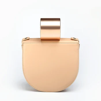 

Metal Ring Saddle Handbag Women 2019 New Designer Simple PU Solid Half Moon Wide Shoulder Strap Crossbody Bag Female Fashion
