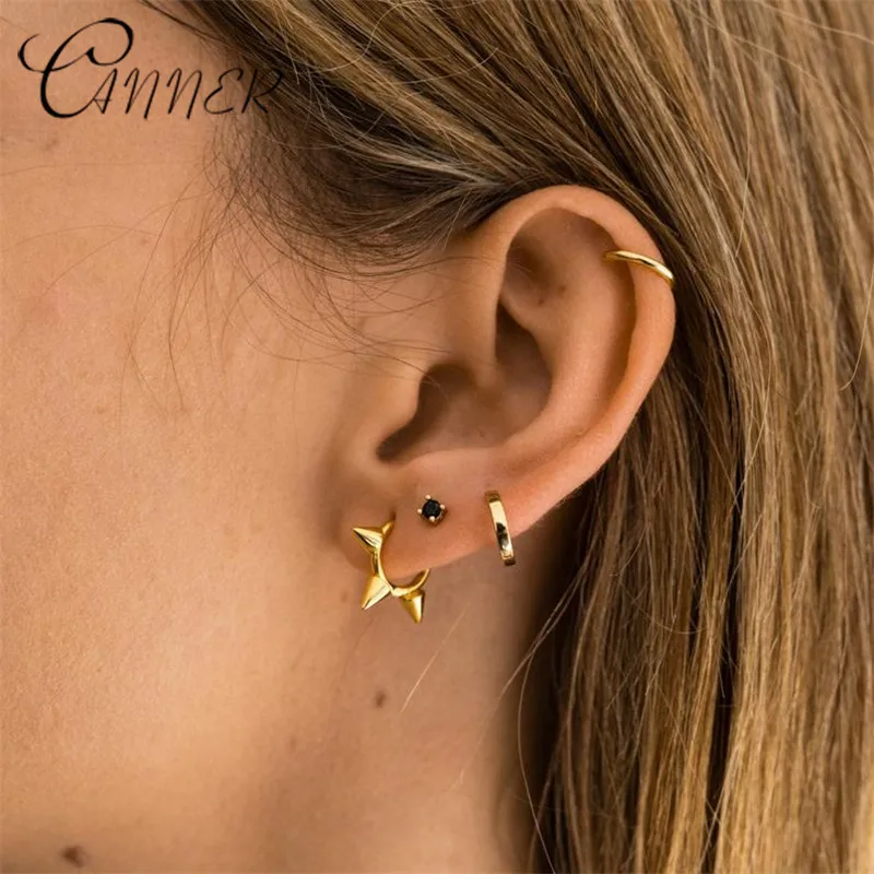 Автоклав в стиле панк с заклепками серьги шипами рок вечерние ювелирные изделия