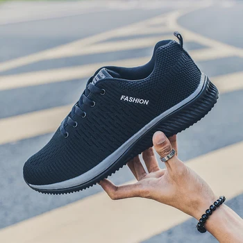 

2020 Fashion Mens Shoes Breathable Comfortable Men Casual Shoes Lace Up Lightweight Shoes Men Sneakers Sport Rubber Plus Size