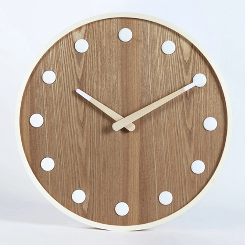 Large 3D Wall Clock Modern Design for Living Room Wood Hanging Clock Creative Wooden Watch Wall Clocks Home Decor Silent 14 inch