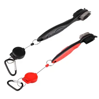 

Outdoor Sports Cleaning Brush Double-Side With Keychain Golf Ball Club Cue