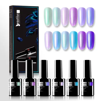 

Beautilux Mermaid Nail Gel Polish Kit Shell Pearl Color Gels Nails Art Varnish Lot UV Semi Permanent Nail Lacquer 6pcs/set 10ml