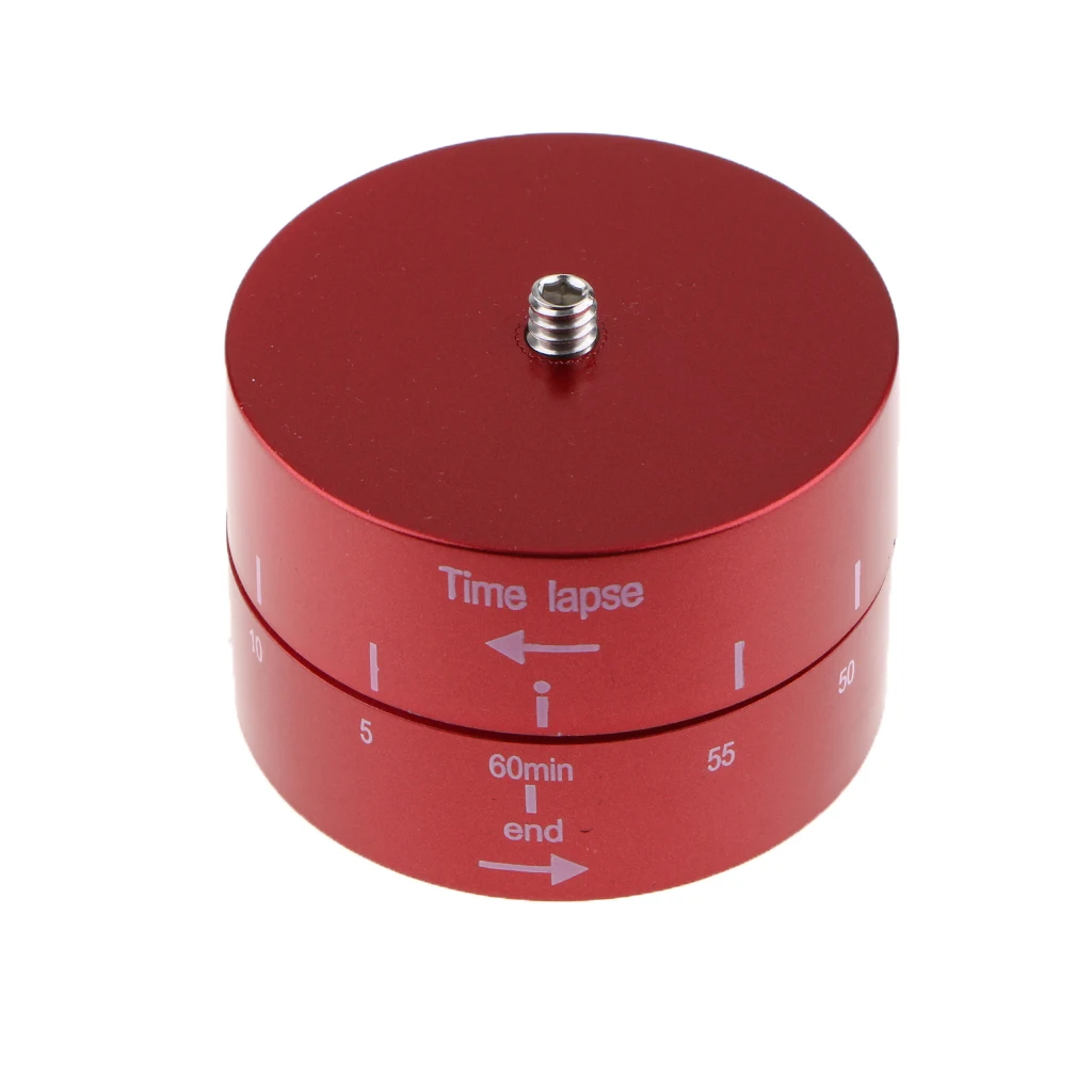 For Panoramic 360 60-Minute Time Lapse Tripod Head for Cameras DSLR For GoPro and Smartphones (Supports up to 4.4 LBS) - Red
