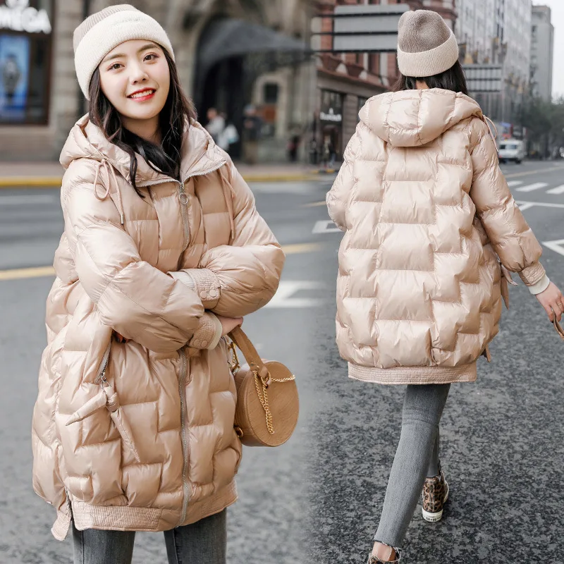 

2019 Winter Fashion Simple Comfortable Hooded Mid-length Cotton-padded Clothes/Cotton Coat QTYFS1887