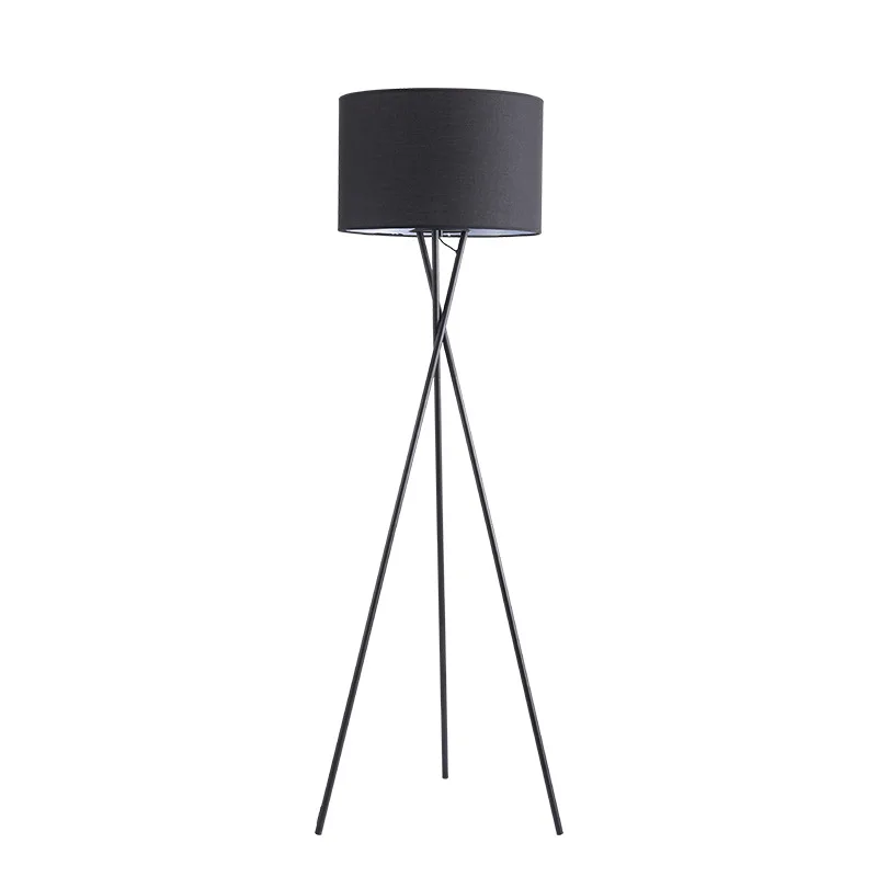 Nordic Contracted Fabric Floor Light Creative Living Room Bedroom Study Headboard Sofa Lamp - Цвет абажура: Black cover