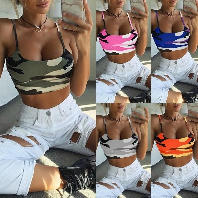 Сексуальный Камуфляжный узор Boob Top Gallus Camis
