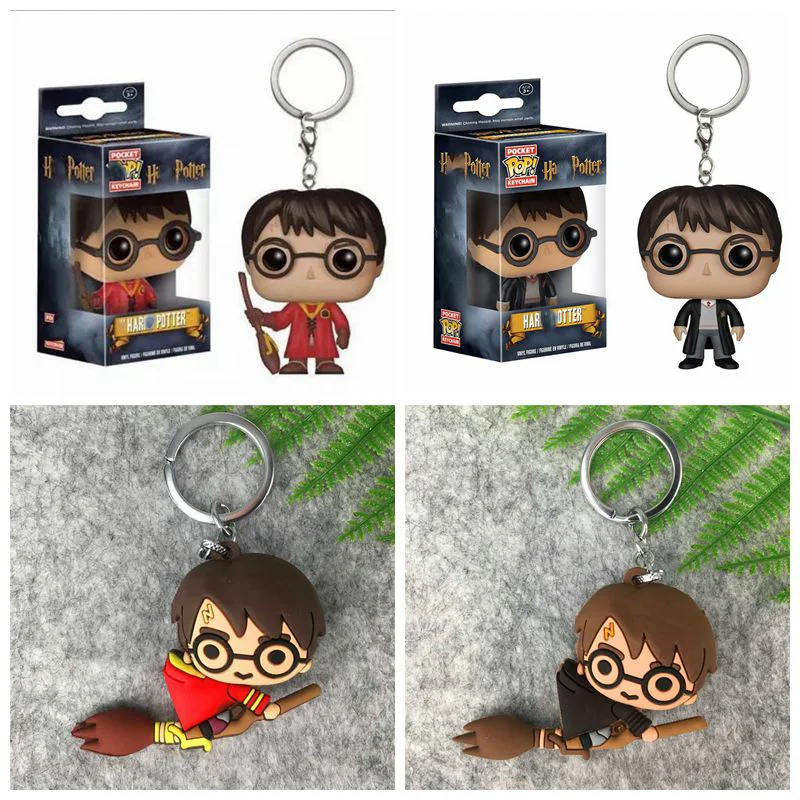 

Pop 3D Harri Potter PVC Keychain Toy Dobby Hermione Granger Malfoy Ron Weasley Snape Action Figure Toys Party Cosplay Key Ring