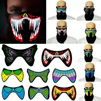

LED Luminous Flashing Face Mask Party Masks Light Up Dance Halloween Cosplay U7