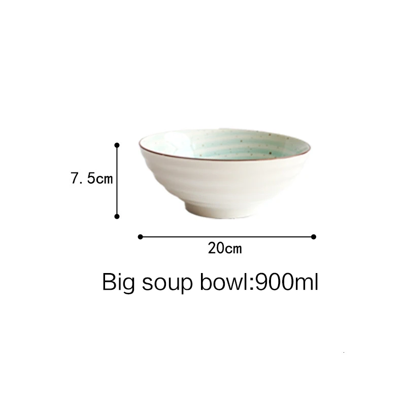 Ручная глазурь вниз окрашенная керамика фарфоровая посуда костюм Бытовая тарелка Панель меню на пару чаши для риса и супа чаша лапша - Цвет: Soup Bowl