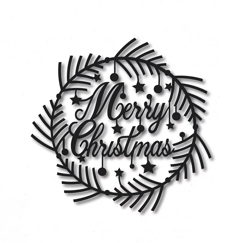 Merry Christmas Letters Leaves Frame Metal Cutting Dies Template For DIY Scrapbooking Embossing Paper Card Album Decor Mold | Дом и сад