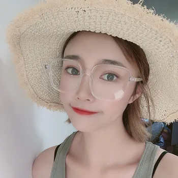 

5Colors Blue Light Blocking Glasses Women's Computer Glasses Gaming Goggles Big Transparent Eyewear Frame