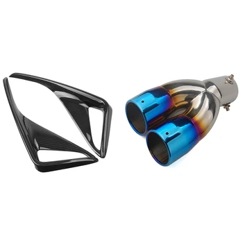 

2Pcs Rear Fog Lamp Cover Trim for Toyota Chr 2016-2018 & 1x Car Stainless Steel Rear Exhaust Pipe Muffler Tail End Tube