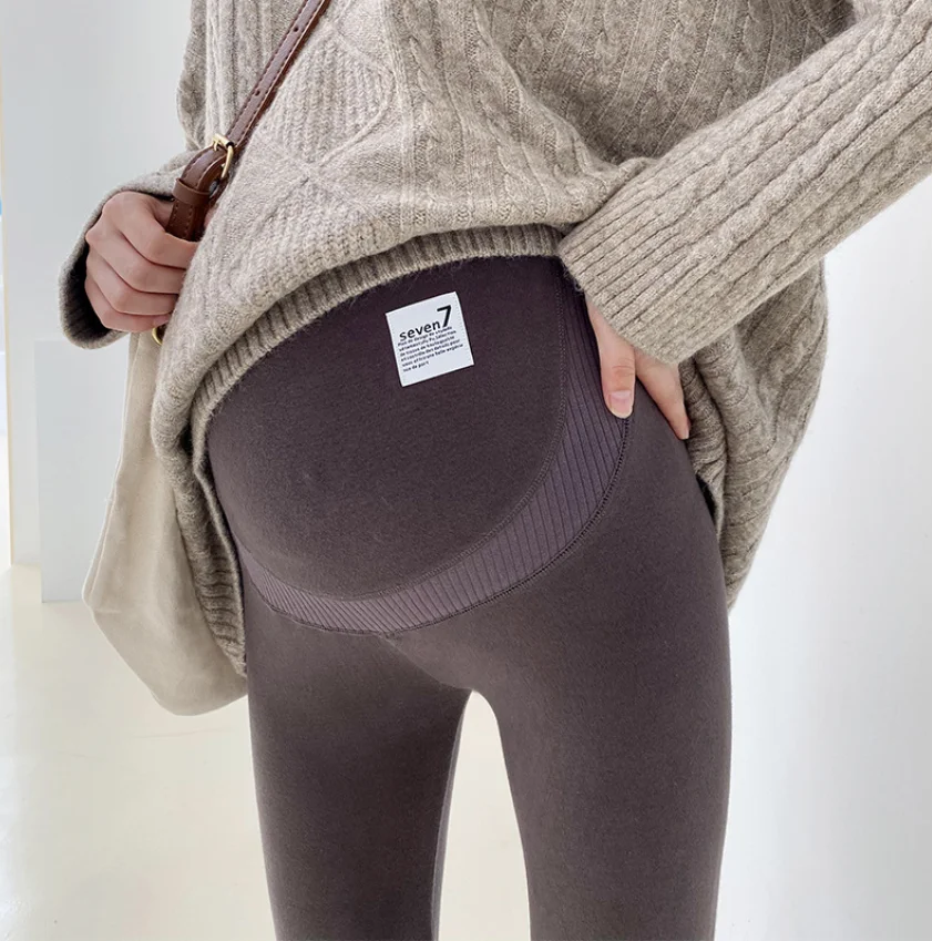 Velvet Maternity Leggings Pants For Pregnant Women Warm Winter Maternity Clothes Thickening Pregnancy Trousers Clothing
