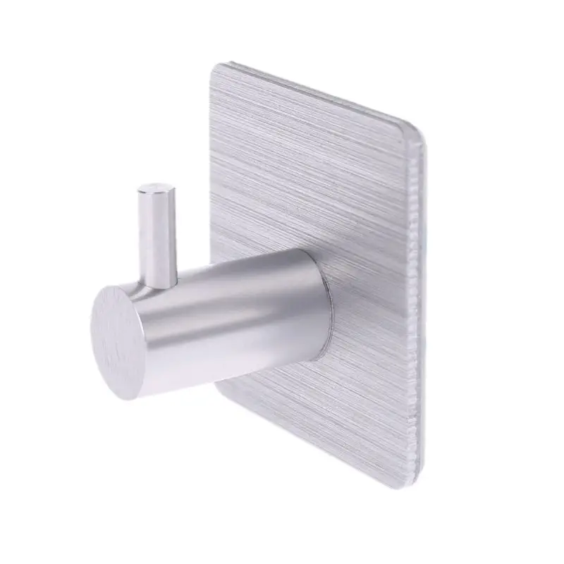 Sliver-1 Pc Самоклеящаяся домашняя кухонная настенная дверная вешалка для ключей, вешалка для кухонных полотенец из алюминия - Цвет: Sliver-1 Pc