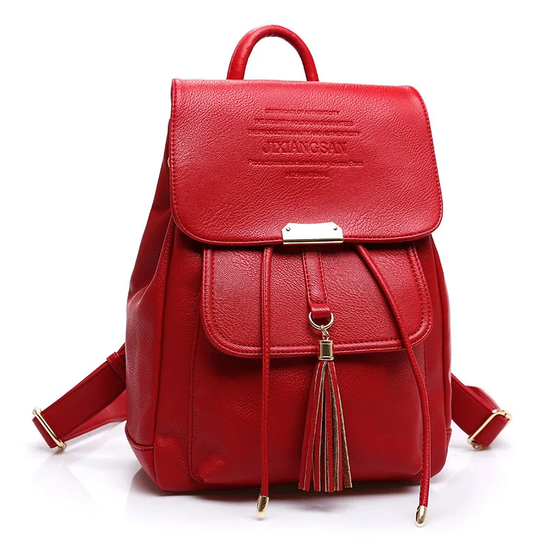 

Backpack 2018 New Style Women's Shoulder Oblique Bag Simple Versatile Tassel Bag Large Capacity Students Travel Backpack