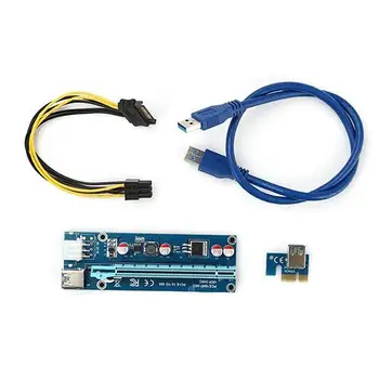 

CLEARANCE SALE!!! High quality USB3.0 PCI-E Express 1x to 16x Extender Riser Card Adapter SATA 6Pin Power Cable