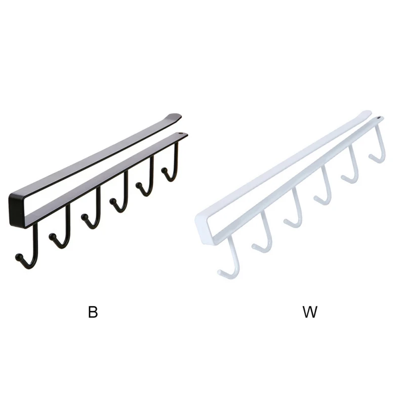 6 крючков подстаканник Кухня шкаф под полкой для хранения Вешалка-Органайзер Крючок ванная хранилище держатель