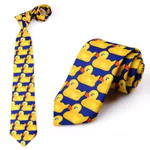 Для мужчин и женщин смешная желтая утка галстук с рисунком имитация шелка Косплей вечерние деловые галстуки для костюма галстук для шоу свадебные аксессуары