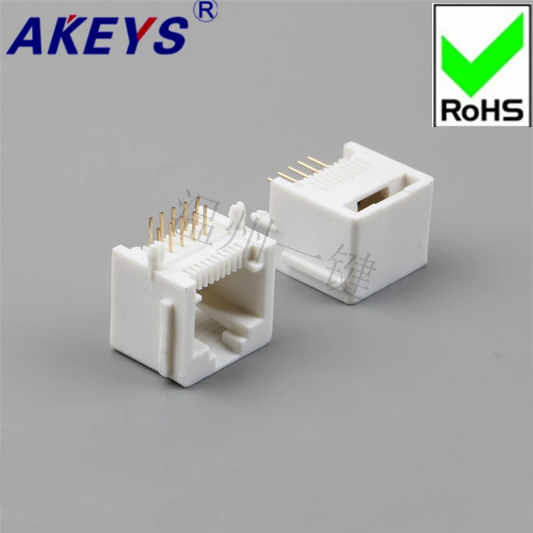 10 шт. RJ45 розетка 5521 шт. BX10P10C-Rim-90 degrees-White-RJ11 телефонная розетка полностью пластиковая