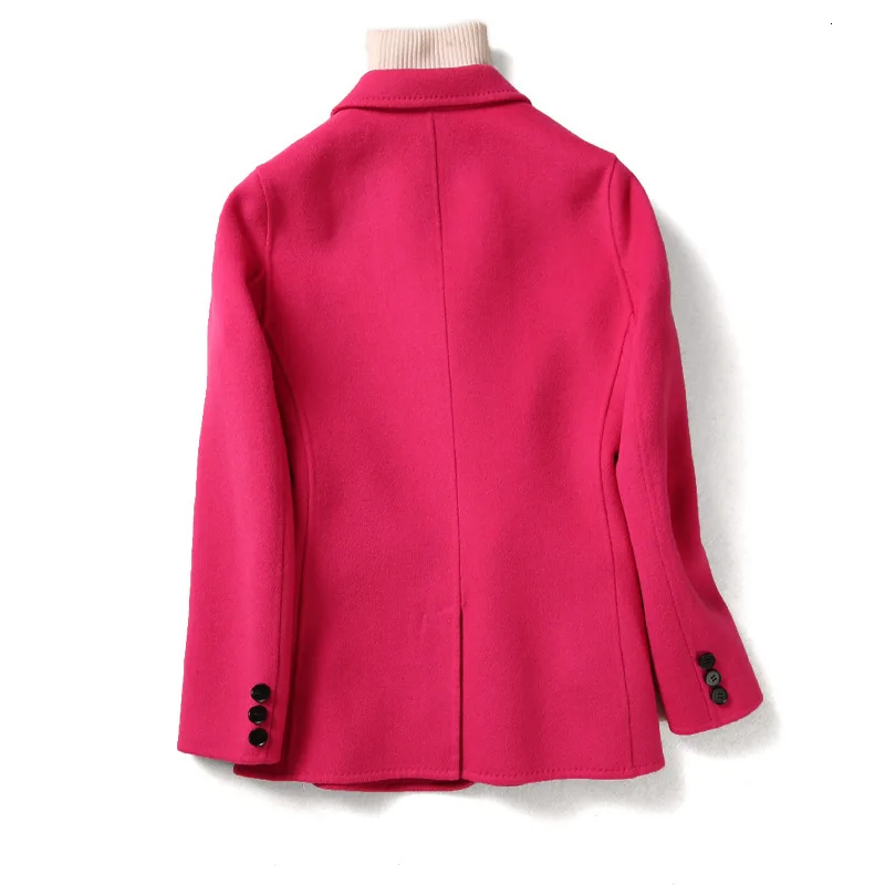 New Wool Coat Women Long Sleeve Turn-down Collar Outwear Jacket Casual Autumn Winter Elegant woolen Overcoat