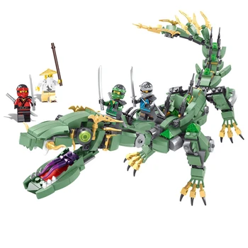 

2020 Creator Green Ninja Mecha Flyings Dragon Figures Set Bricks DIY Building Blocks Educational toys for Children boys gifts