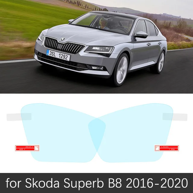 Для Skoda Superb 3 B8 3V 2009- MK3 полное покрытие противотуманная пленка зеркало заднего вида дождестойкий анти-непрозрачна пленка s чистые автомобильные аксессуары - Название цвета: Superb 2016-2020