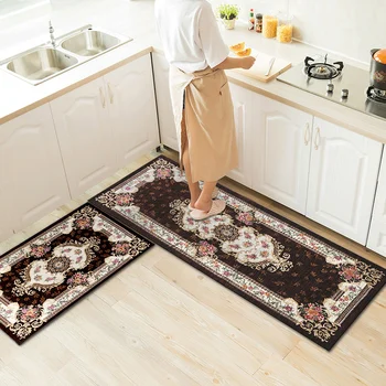 

Jacquard Weave Kitchen Carpets Set Long Size Kitchen Floor Mat Sofa Table Area Rugs Entrance Doormat Bedside Tatami Washable
