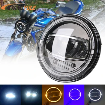 

Universal 7" Led Car Motorcycle Headlight H4 Phare Farol Moto Headlamp Head Light For B MW Softail Cafe Racer Chopper H onda