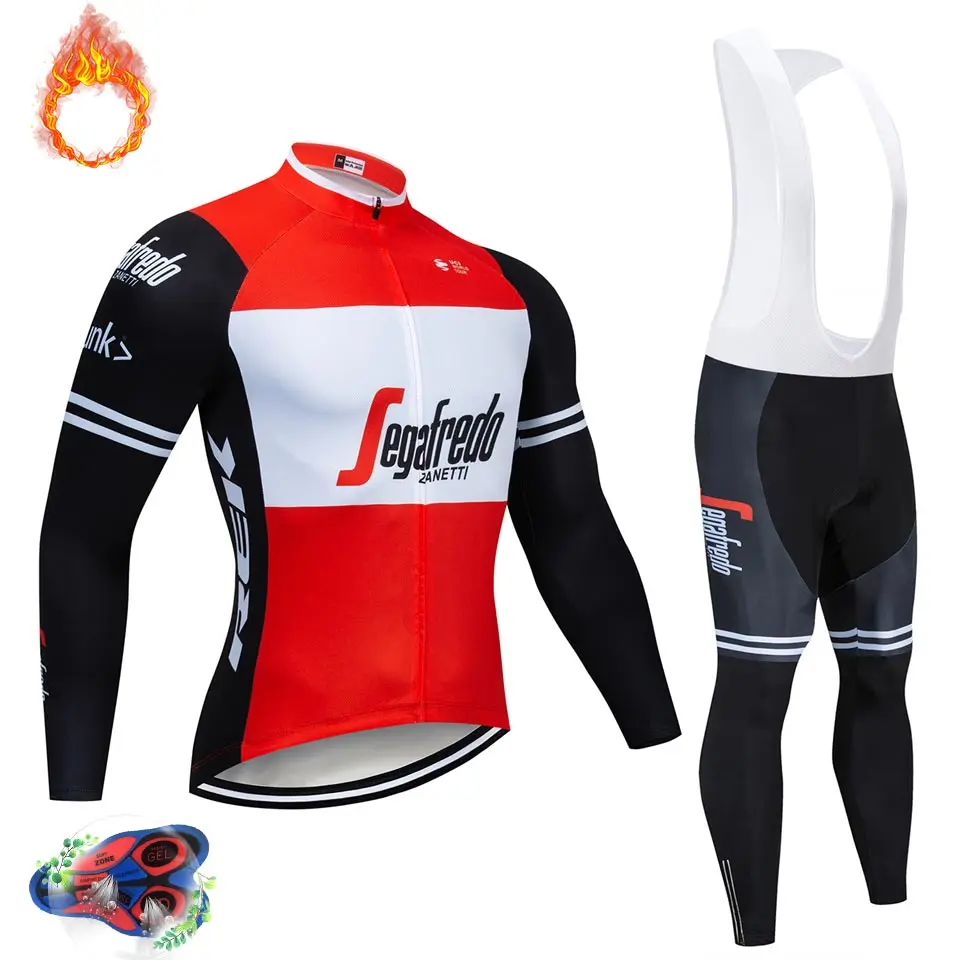 

treking 2019 TEAM winter thermal fleece Cycling JERSEY Bike Pants set Men's Ropa Ciclismo 9D cycling Maillot Culotte wear