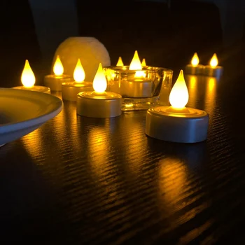 

Electric candles LED Tea Light Candles Flame Flashing Battery-Powered Candles Home Bedrrom Party Wedding festival Decorations