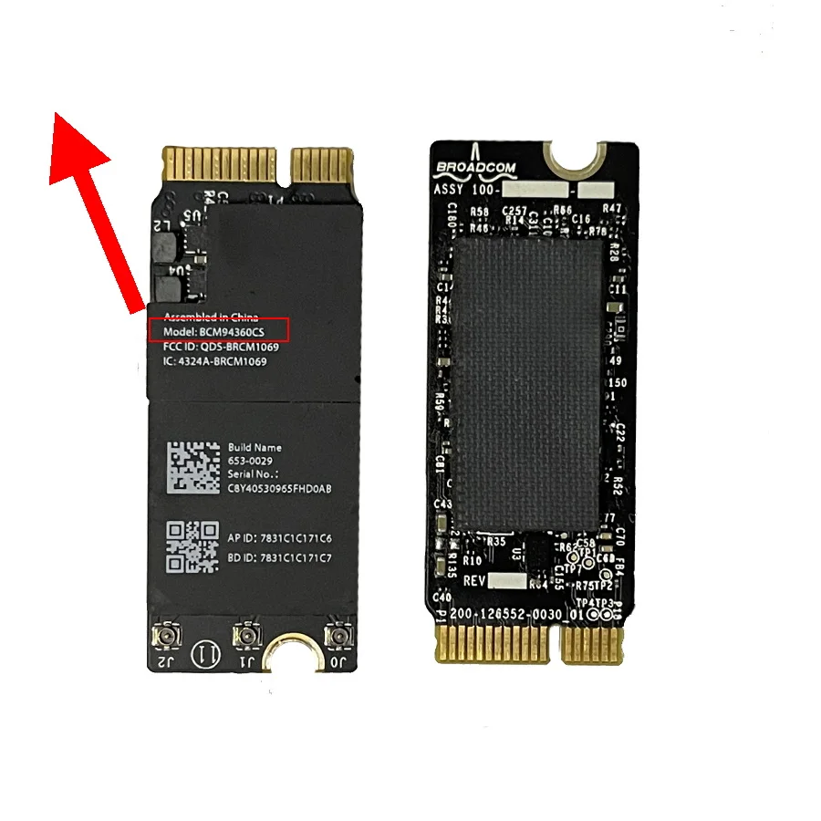 Wircard Bcm94360cs Bcm94360csax Cartão Wi-fi 802.11ac para Pro A1502 A1398 Testado Bt4.0 Tela de LCD do laptop - Imagem 2