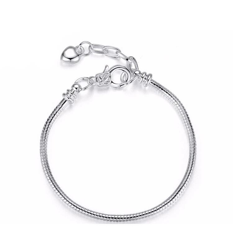 2020 New Bracelet Pandora Silver 925 Original Charm Snake Chain 3mm Basic Fit Pandora Bracelet For Women Girl Jewelry