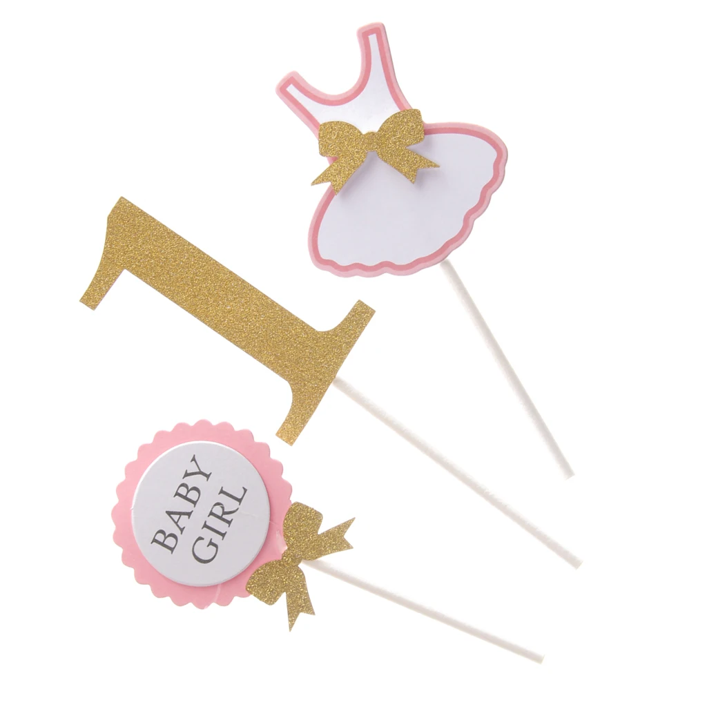 BABY BOY/BABY GIRL Clothing Dress Design Cake Topper for 1st Birthday Party