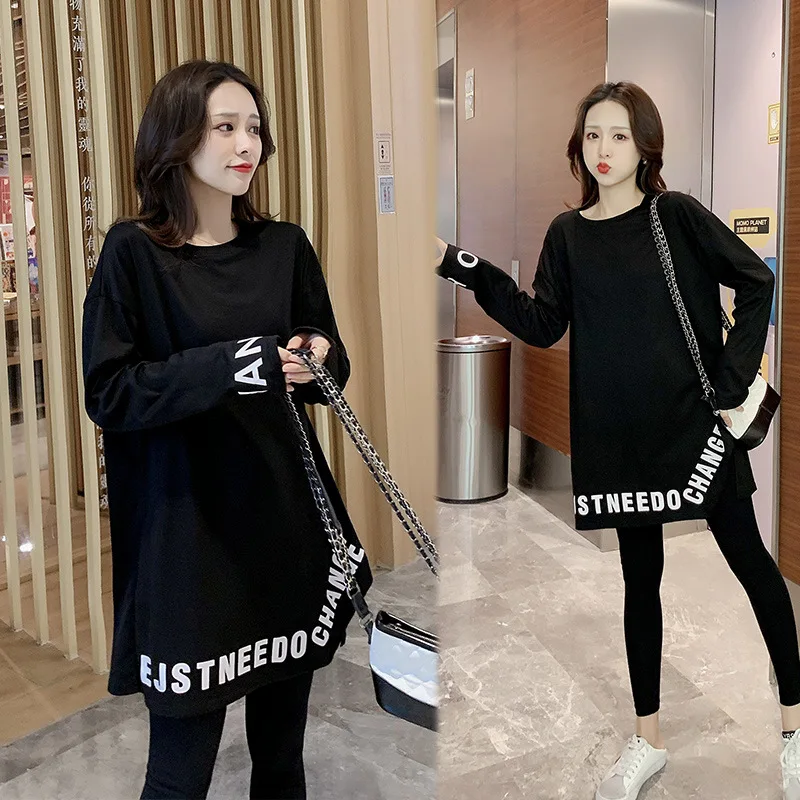 

2020 Maternity Clothes Spring Clothing New Style Pure Cotton Printed Loose-Fit Long Long T-Style Casual