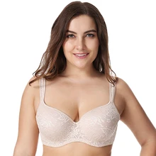 Женский кружевной бюстгальтер с цветочной вышивкой на косточках размера плюс с полным покрытием, Бюстгальтер-балконет с широкими лямками, женское белье