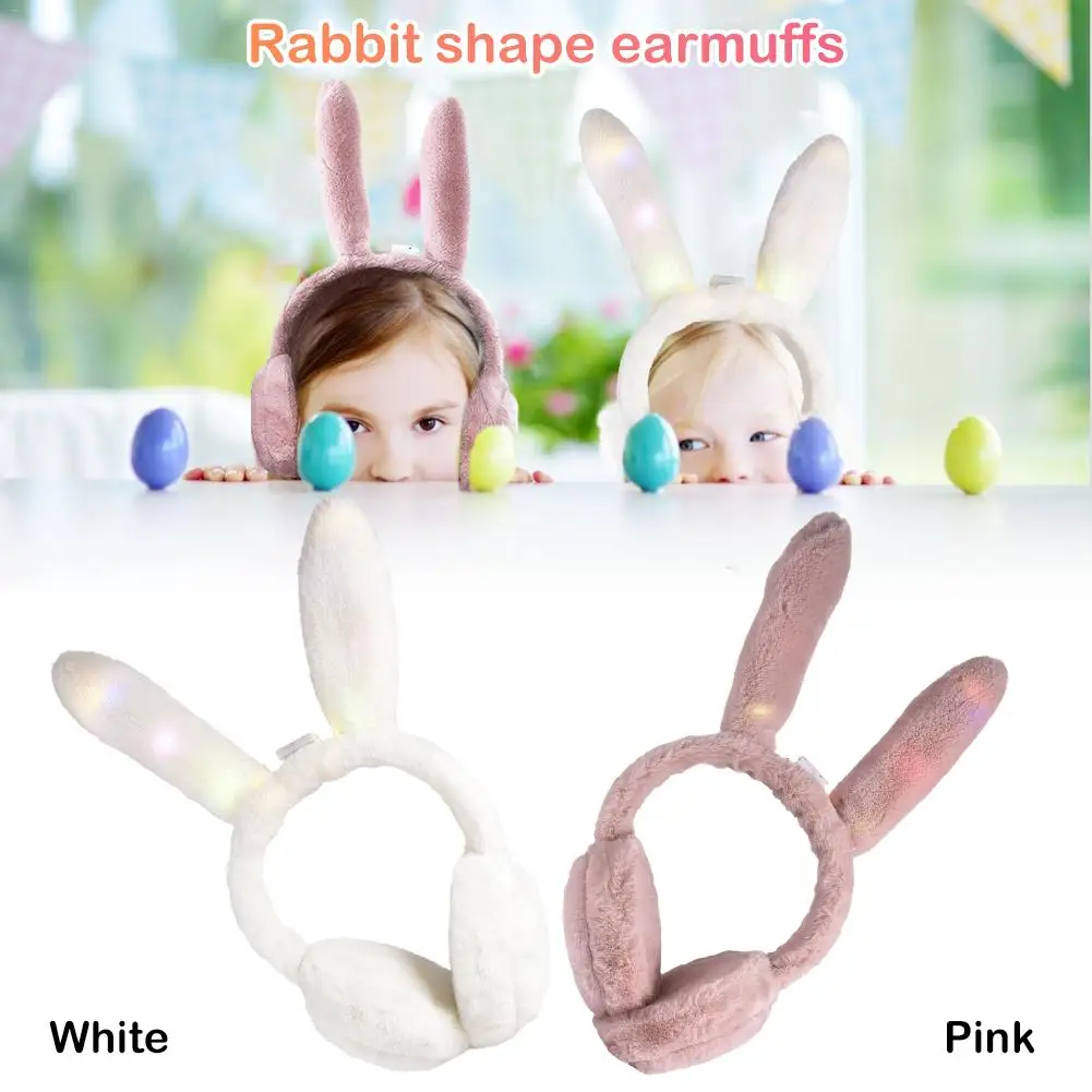 New Fashion Children Plush Earmuff Light Ear Muffs Kids Lovely Winter Warmer Ear Muffs Rabbit Fur Thicken Plush Ear Cover