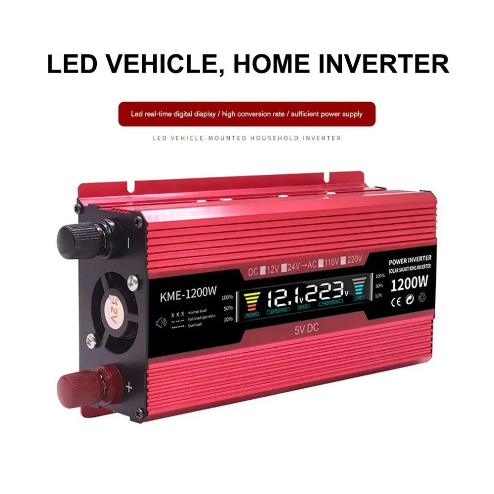 

Car Solar Inverter DC 12V 24V to AC 220V 500W Auto Inverter Voltage Transformer Converter with LCD Digital Display