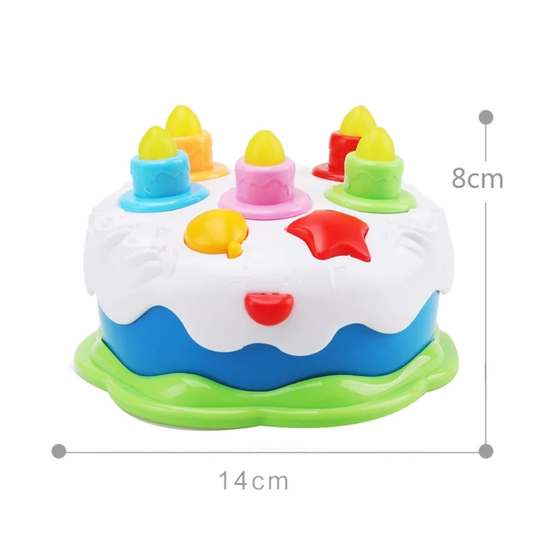 Детский торт на день рождения игрушка для малышей и малышей со свечами и музыкой, Подарочные игрушки, для От 1 до 5 лет мальчиков и девочек