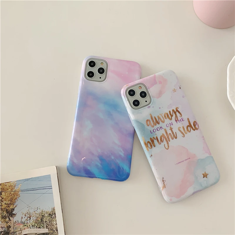 Красочные масляные граффити Чехлы под мрамор для iphone 11promax XR X XS Max 6 6S 7 8 Plus Мягкий чехол для телефона Девушка Стиль задняя крышка