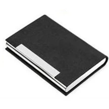  Business Card Holder Wallet Luxury PU Leather & Stainless Steel Multi Name Card Case Credit Card ID Case Holder for Men Women 