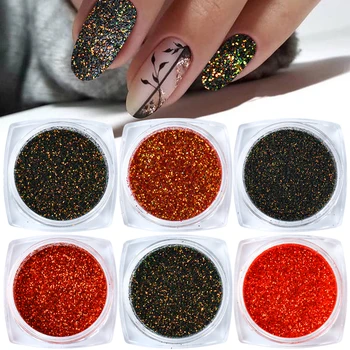 

6pcs/Set Nail Glitter Holographic Powder Set Shiny Laser Spangles Sequin For Nails Art Decorations Manicure Accessory LY1539-15