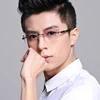 Business Style Blue Light Filter Myopia Glasses Men Rimless Computer Eyeglasses Rectangle Shape Clear Lens Frameless Eye Eyewear ► Photo 2/6