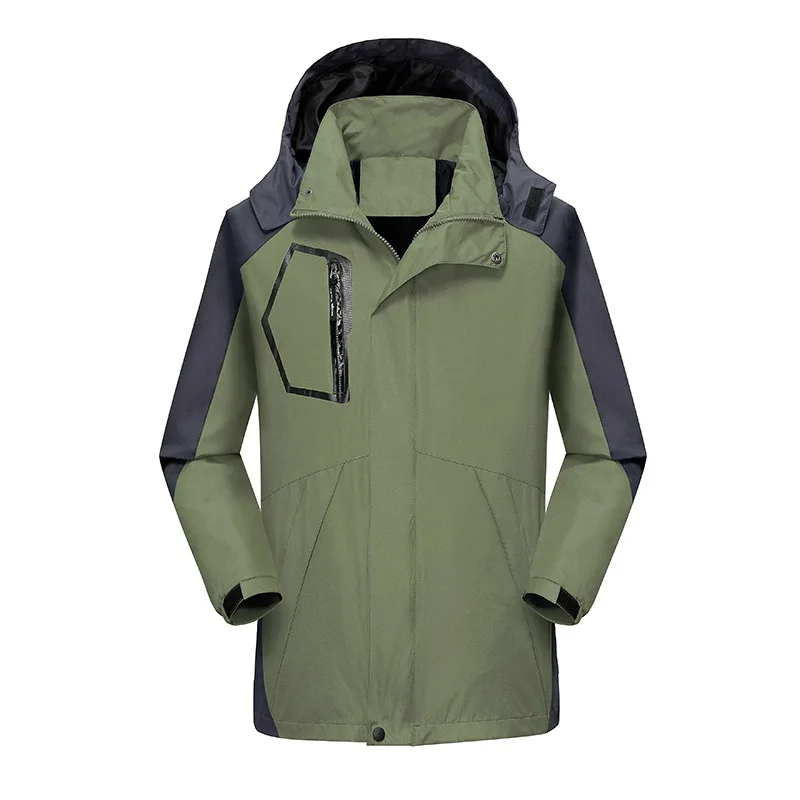 Новая зимняя куртка Женская водонепроницаемая ветрозащитная Спортивная уличная водонепроницаемая куртка флисовая куртка мужская Одиночная layer11q - Цвет: Армейский зеленый