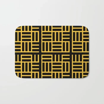 

Floor Mats Anti Slip Mat Cartoon animation yellow Black lines geometry Printed Pattern Carpet Rug for Bathroom Door Living Room