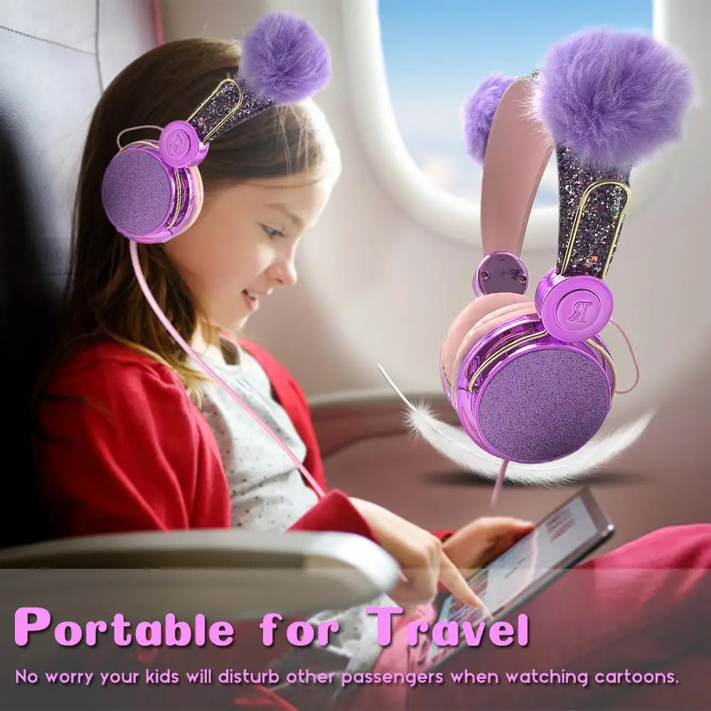 Cute Kids Wired Headphone with Microphone Girls 3 5mm Music Stereo Earphone Mobile Phone Gamer Cat Headphones Girl children Gift