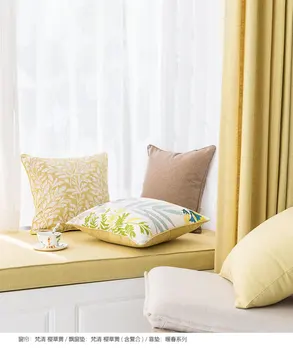 

30x50/45x45cm yellow pastoral back cushio cover pillowcase sofa waist pillow cover backrest yarn dyed lumbar pillow case