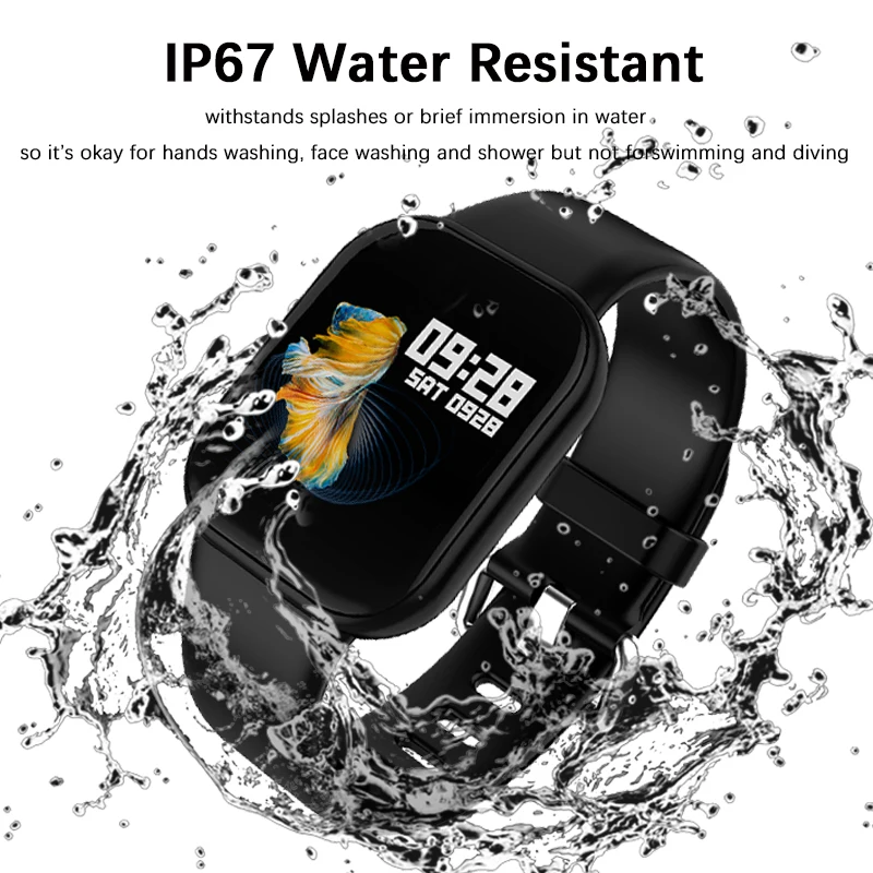 Men's Smart Watches full Touch Screen Waterproof Bluetooth Fitness Tracker Men's Blood Pressure Wristband Smartwatch Android IOS