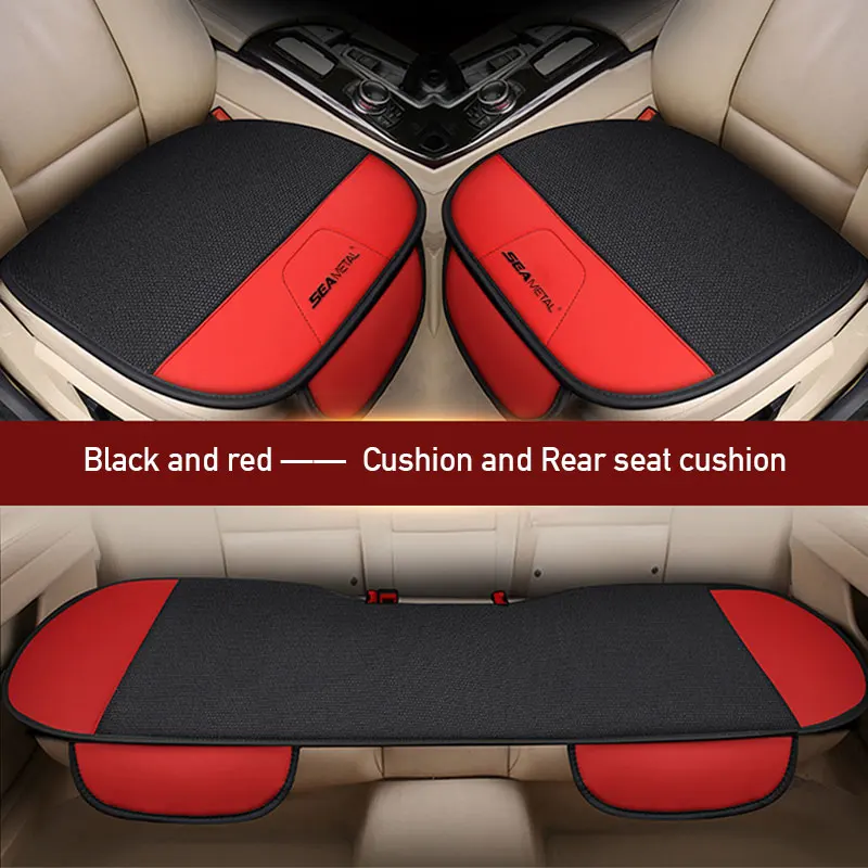 Flax Car Seat Cover Set Universal Linen Vehicle Seat Cushion